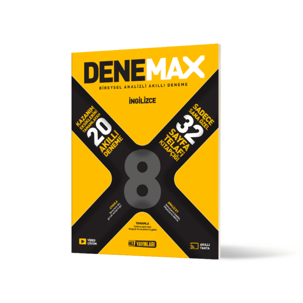 Denemax 8. Sınıf İngilizce 20'li Akıllı Deneme - Hız Yayınları